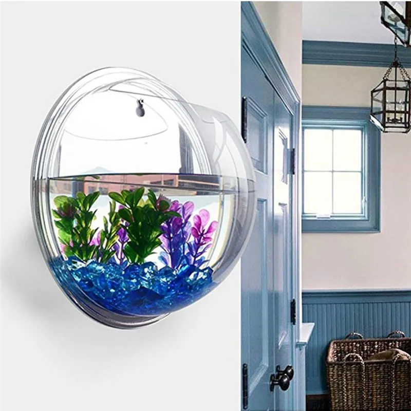 Aquarium Fish Pot - Transparent acrylic hanging wall aquarium, Plant