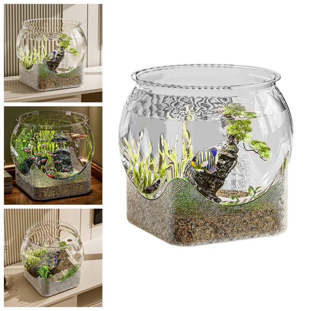 Aquarium Fish Pot - Ultra Clear Round Fish Bowl Removable