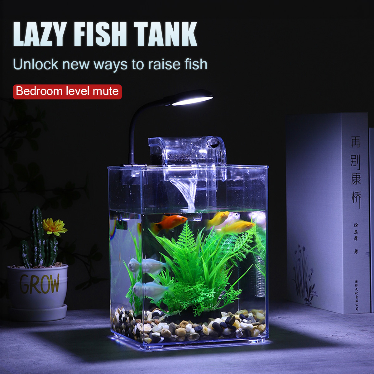 Aquarium Fish Pot - USB Desktop Fish Tank Set-Easy To