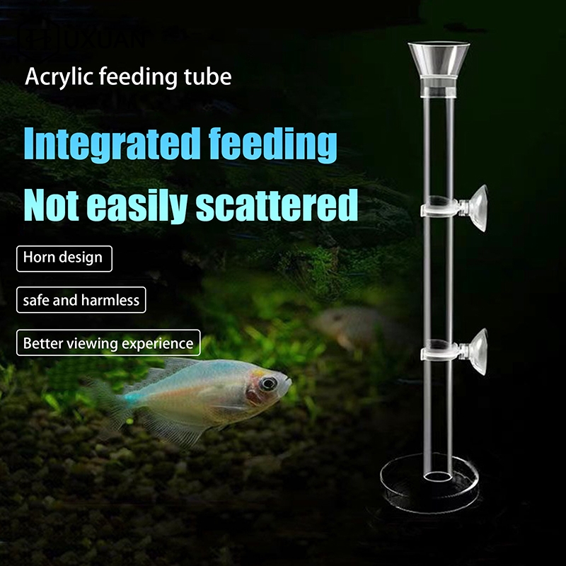 Aquarium Fish Food - Acrylic Aquarium Feeder Tube Dish Transparent
