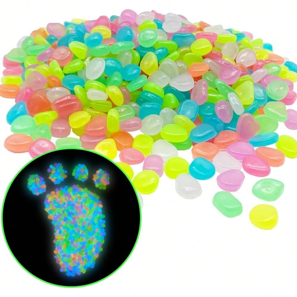 500 PCS Multi-Color Glow Pebbl - Aquarium Fish Colorful ulasan dan harga