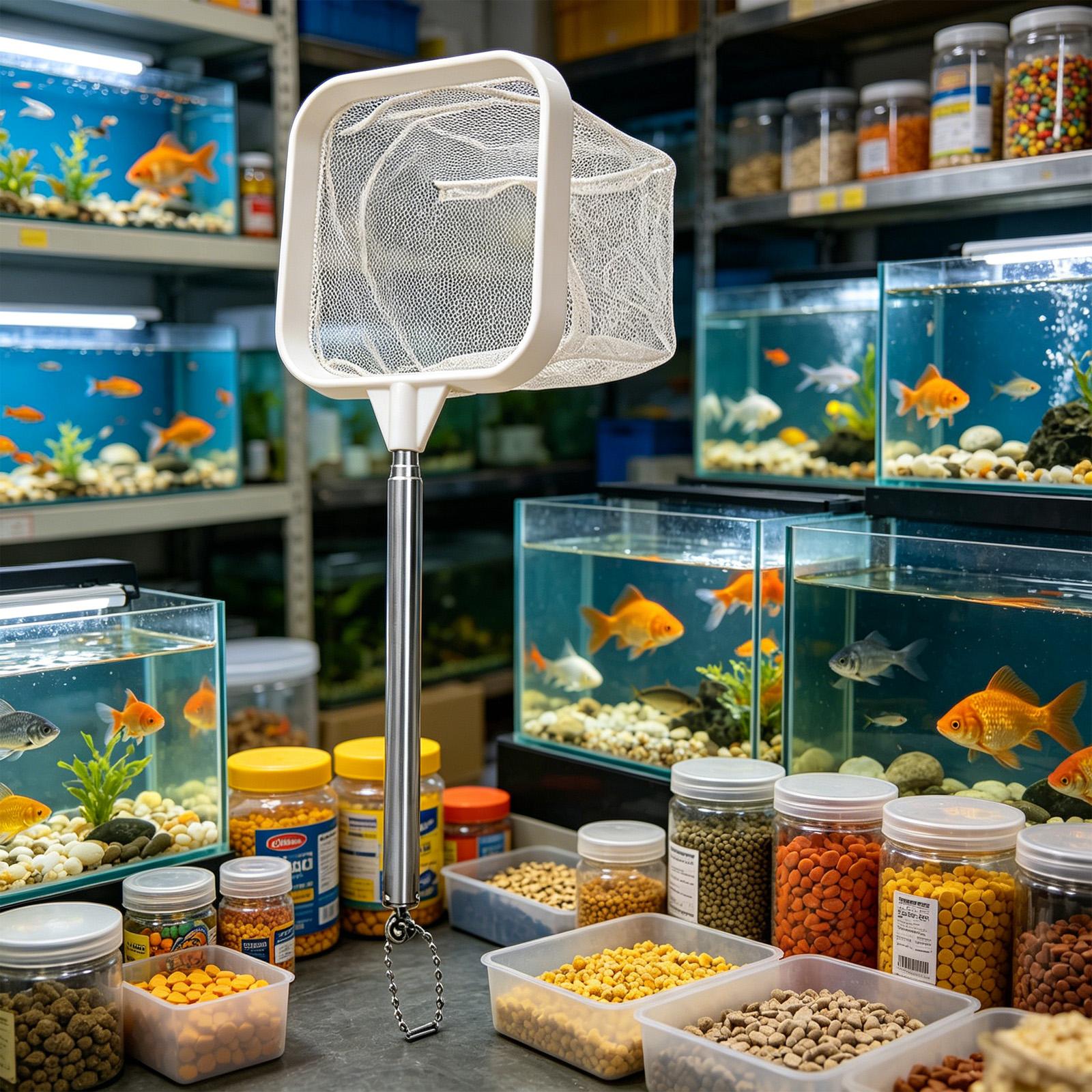 Extendable Long Handle Fine Me - Aquarium Fish Net Small ulasan dan harga