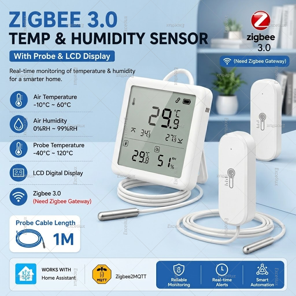 Zigbee 3.0 Temperature Humidit - Aquarium Thermometer ulasan dan harga