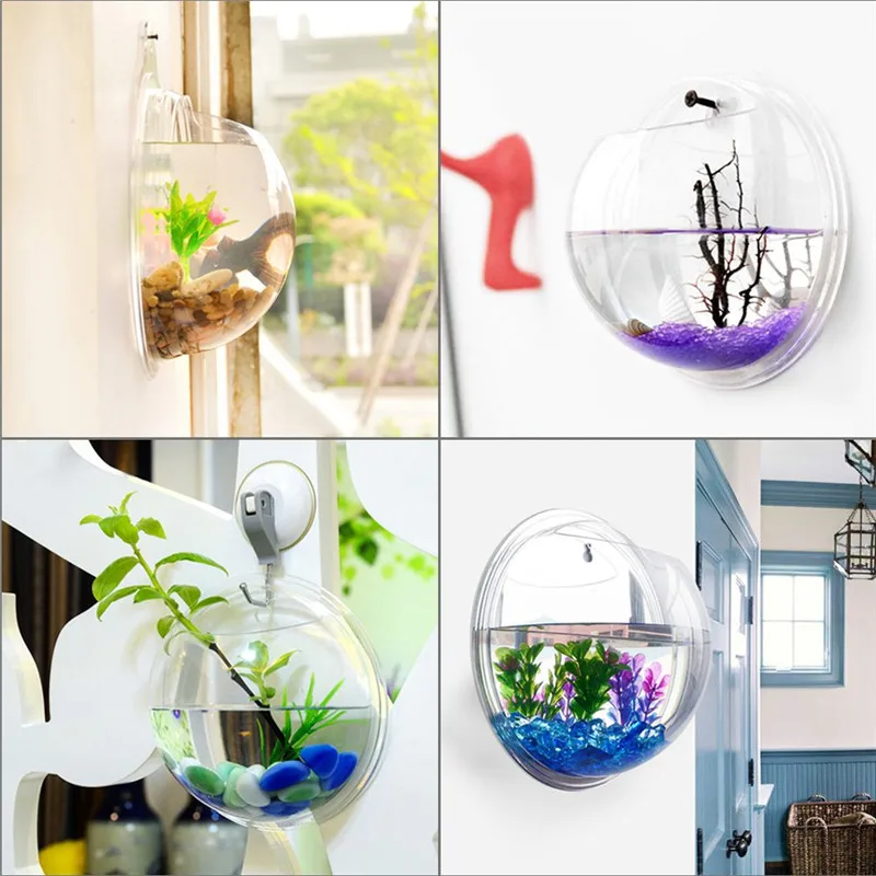Transparent acrylic hanging wa - Aquarium Fish Pot ulasan dan harga