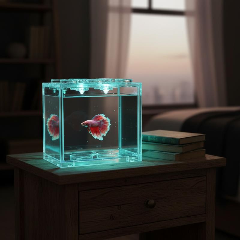 Mini Size Acrylic Fish Tank St - Aquarium Fish Pot ulasan dan harga