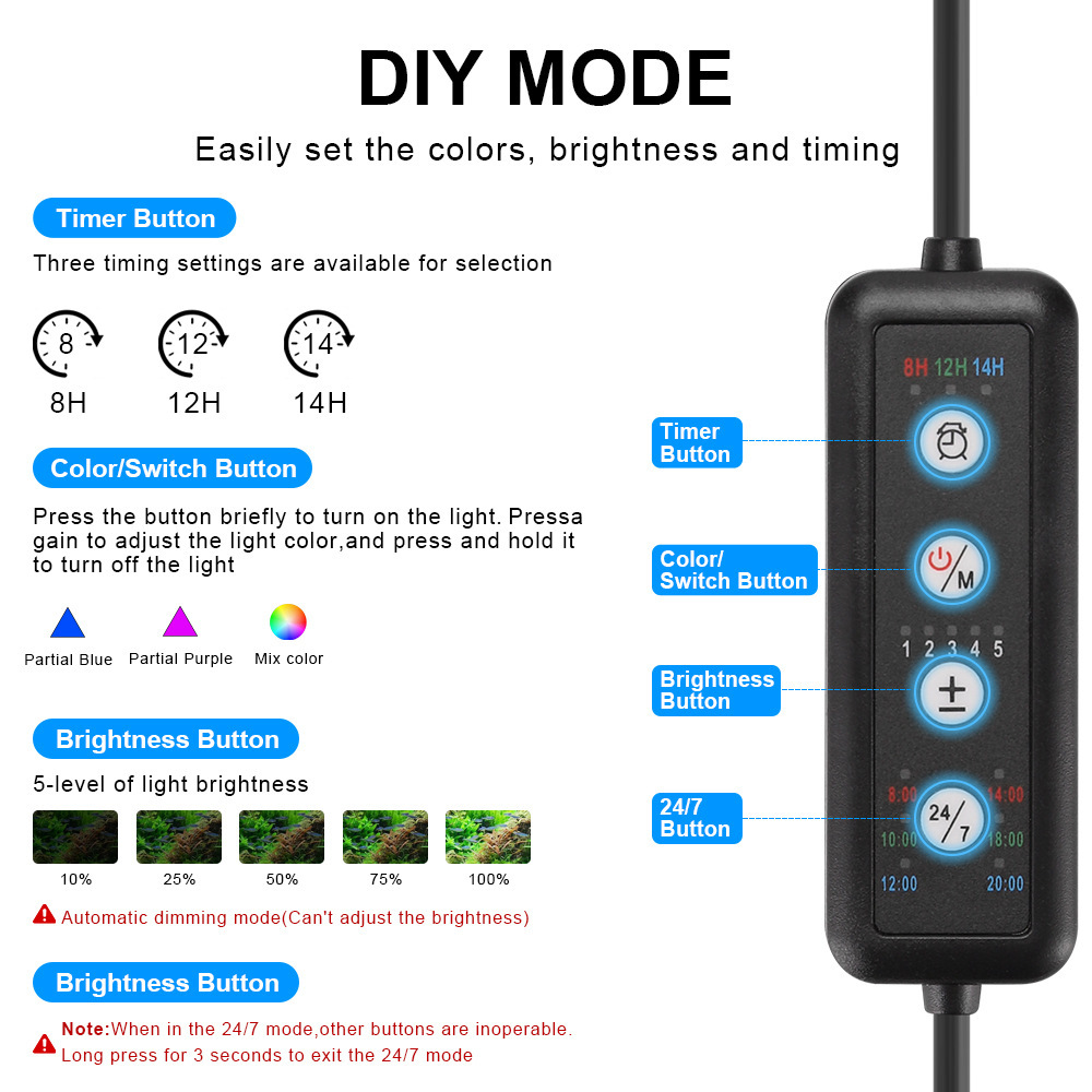 LED Aquarium Light Full Spectr - Aquarium Fish Light Lamp ulasan dan harga