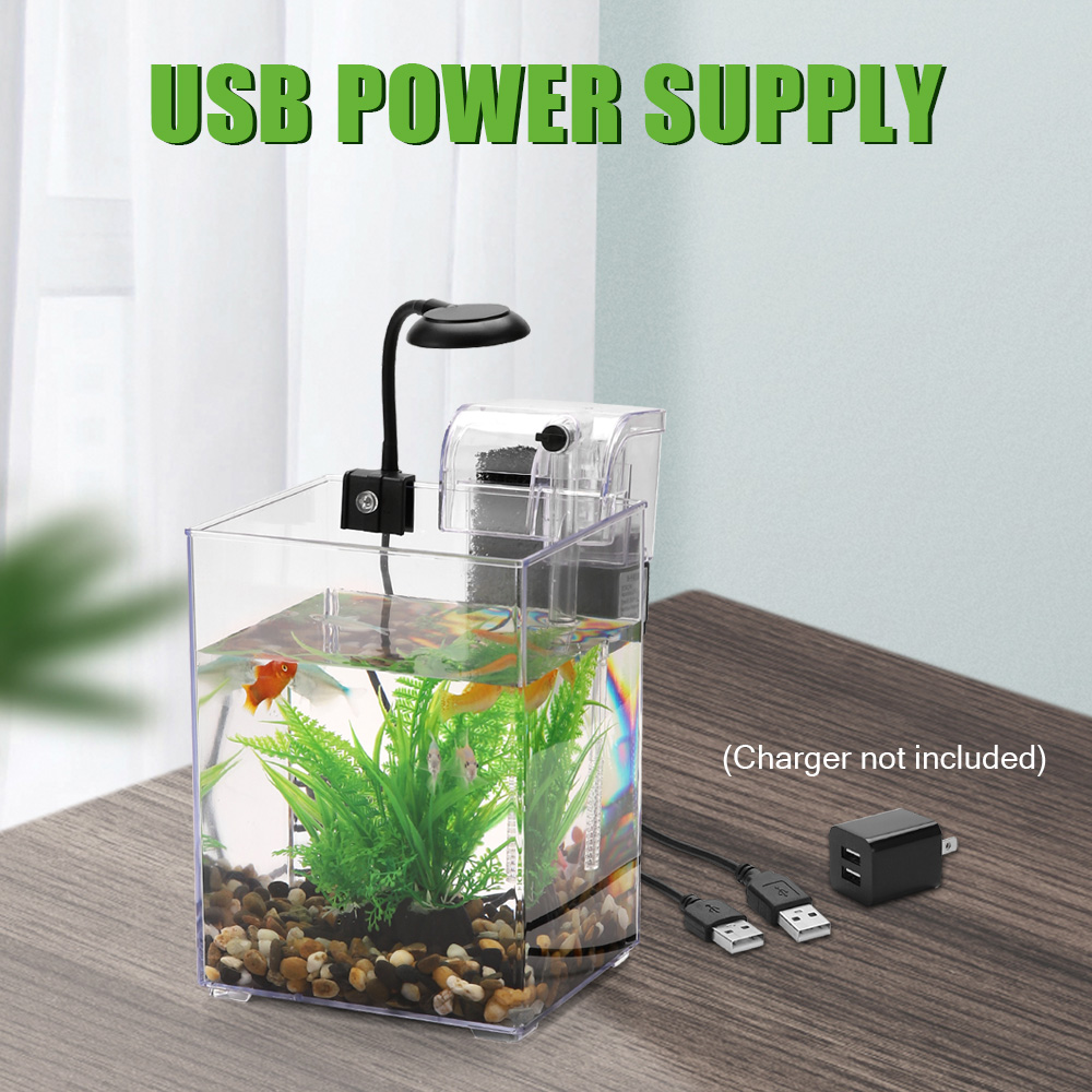 USB Desktop Fish Tank Set-Easy - Aquarium Fish Pot ulasan dan harga