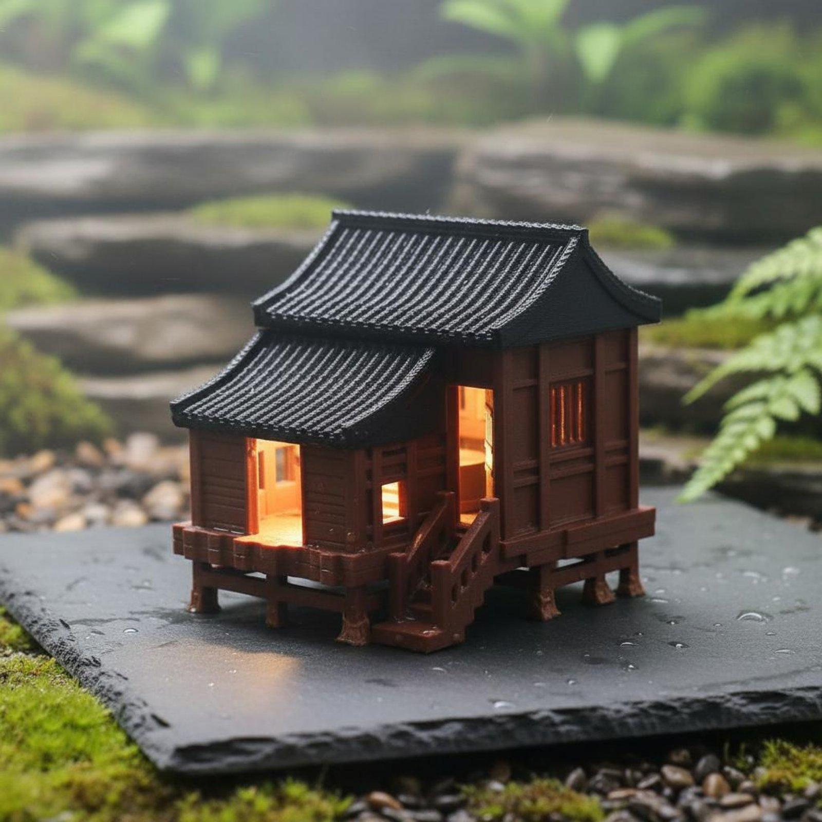 Micro Landscape House Ancient  - Aquarium Led Light ulasan dan harga